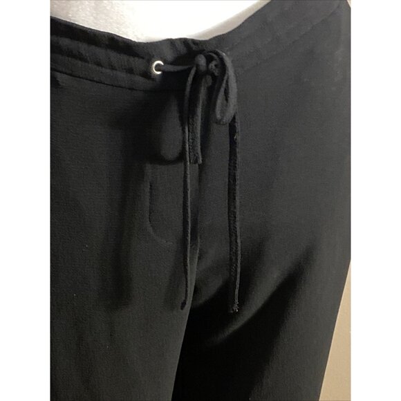 Zara Jogger Tuxedo Stripe Black Elastic Waist Semi Sheer Drawstring Wms Sz M - Picture 2 of 11